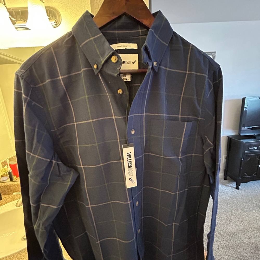 Modern Fit Blue Plaid Shirt by William Rast